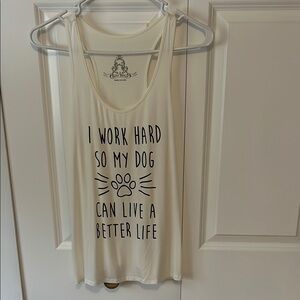 Cream Graphic Tank Top